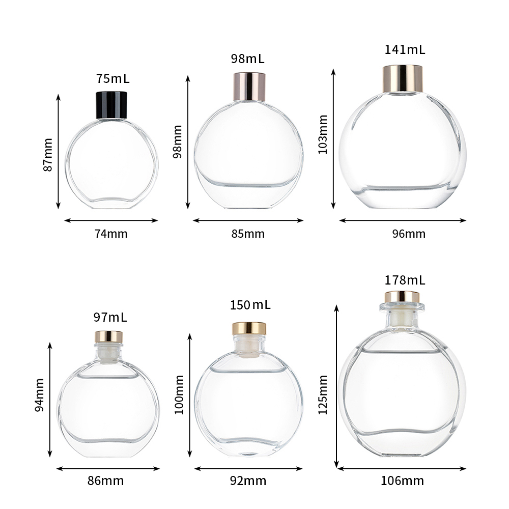 round flat reed diffuser bottle