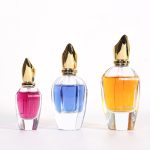 Luxury Perfume Bottle 30ml 50ml 100ml Unique Hexagon Shape Spray Bottle With Golden Beak Cap | Honghua Glass