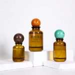 Amber Round Perfume Bottle 30ml 50ml 100ml With Ball Shape Cap | Honghua Glass