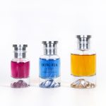 Round Cylinder Perfume Bottle Silver 50ml Cosmetic Glass Spray Bottle | Honghua Glass