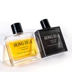 Flat Square Perfume Bottle 50ml 100ml Black Glass Cologne Perfume Spray Bottle | Honghua Glass