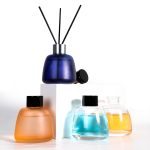 Round Frosted Dark Diffuser Bottle 100ml Colored Glass Reed Diffuser Bottle | Honghua Glass