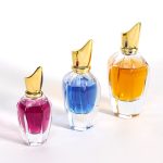 Luxury Perfume Bottle 30ml 50ml 100ml Unique Hexagon Shape Spray Bottle With Golden Beak Cap | Honghua Glass