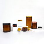 Round Amber Cosmetic Jars 5-500g Empty Glass Cream Jar | Honghua Glass