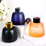 Round Frosted Dark Diffuser Bottle 100ml Colored Glass Reed Diffuser Bottle | Honghua Glass