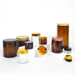 Round Amber Cosmetic Jars 5-500g Empty Glass Cream Jar | Honghua Glass