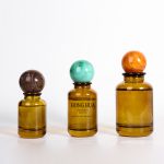 Amber Round Perfume Bottle 30ml 50ml 100ml With Ball Shape Cap | Honghua Glass