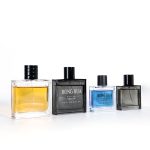 Flat Square Perfume Bottle 50ml 100ml Black Glass Cologne Perfume Spray Bottle | Honghua Glass