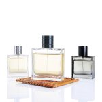 50ml 100ml Luxury Flat Square Premium Gray Clear Men's Glass Perfume Bottle | Honghua Glass