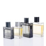 50ml 100ml Luxury Flat Square Premium Gray Clear Men's Glass Perfume Bottle | Honghua Glass