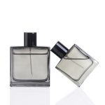 50ml 100ml Luxury Flat Square Premium Gray Glass Perfume Bottle For Men | Honghua Glass