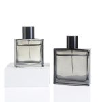 50ml 100ml Luxury Flat Square Premium Gray Glass Perfume Bottle For Men | Honghua Glass