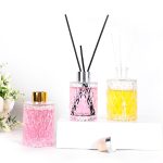 Cylinder Glass Diffuser Bottle 80ml 120ml 150ml Vintage Diamond Embossed Aroma Diffuser Bottle | Honghua Glass