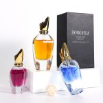 Luxury Perfume Bottle 30ml 50ml 100ml Unique Hexagon Shape Spray Bottle With Golden Beak Cap | Honghua Glass