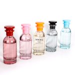 Red Glass Perfume Bottle 80ml Pink Black Orange Blue Cylinder Perfume Spray Bottle | Honghua Glass