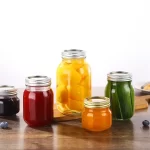 8oz 16 Oz 32oz Empty Clear Canning Jar Food Storage Glass Round Mason Jar With Lids - Honghua