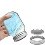 8oz 16 Oz 32oz Empty Clear Canning Jar Food Storage Glass Round Mason Jar With Lids - Honghua