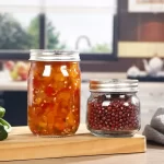 8oz 16 Oz 32oz Empty Clear Canning Jar Food Storage Glass Round Mason Jar With Lids - Honghua