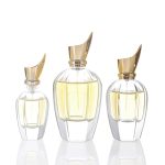 New Design 30ml 50ml 100ml Pump Perfume Spray Bottle With Golden Beak Lid | Honghua Glass