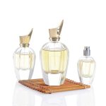 New Design 30ml 50ml 100ml Pump Perfume Spray Bottle With Golden Beak Lid | Honghua Glass