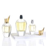 New Design 30ml 50ml 100ml Pump Perfume Spray Bottle With Golden Beak Lid | Honghua Glass