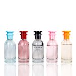 Red Glass Perfume Bottle 80ml Pink Black Orange Blue Cylinder Perfume Spray Bottle | Honghua Glass